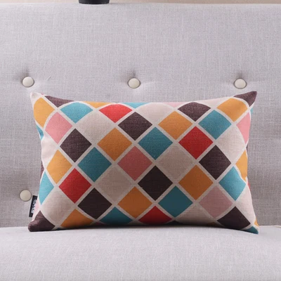 Нордическая красная полосатая наволочка с геометрическим узором домашняя декоративная подушка льняная подушка для дивана стул Талия Подушка - Цвет: S