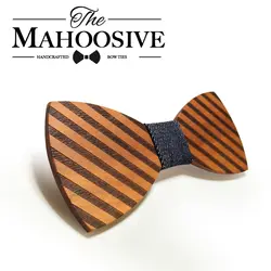 Mahoosive полосатый деревянный галстук-бабочка для мужчин классические деревянные галстуки бабочкой Галстуки бабочка дерево галстук-бабочка