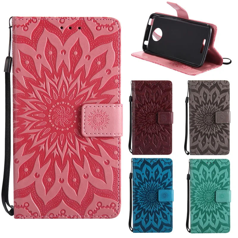 

Luxury 3D Printing Sunflower Leather Phone Case For motorola moto c plus Case Flip Coque Wallet For Cover motorola c plus Funda