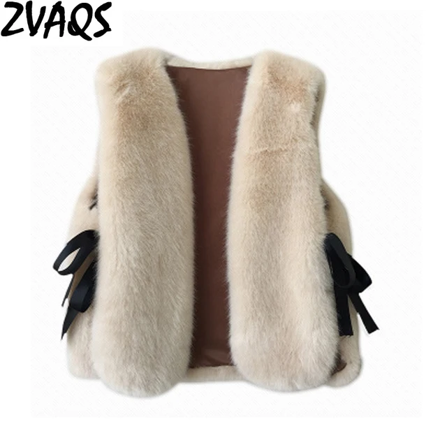 High Quality Faux Fur Vest Women Vests Female Furry Sweet Design Winter ...