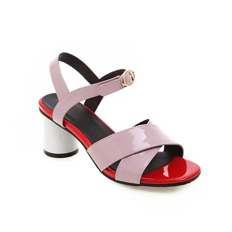 

2019 New Sandalias Femeninas Mid-heeled Autumn Fish Mouth Sandals Sexy Thick Heel Mid-heeled Female Summer Shoes Female Sandals