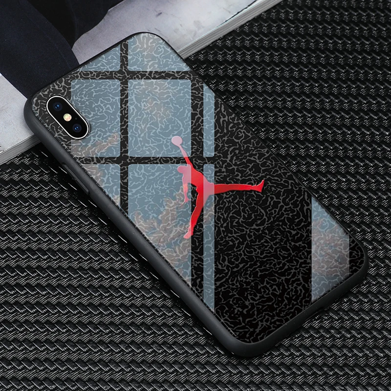 Tempered glass Michael Jordan Phone Case for iphone X XR XS Max 7 6 6S 8 plus for Samsung Galaxy