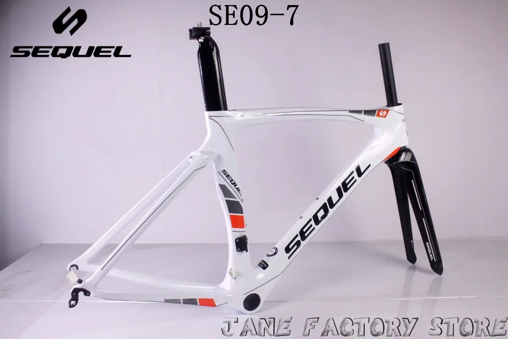 Best 2018 SE09-7 glossy carbon road bike frame Sequel brand hot selling T1000 carbon fiber cycling bike frame 7