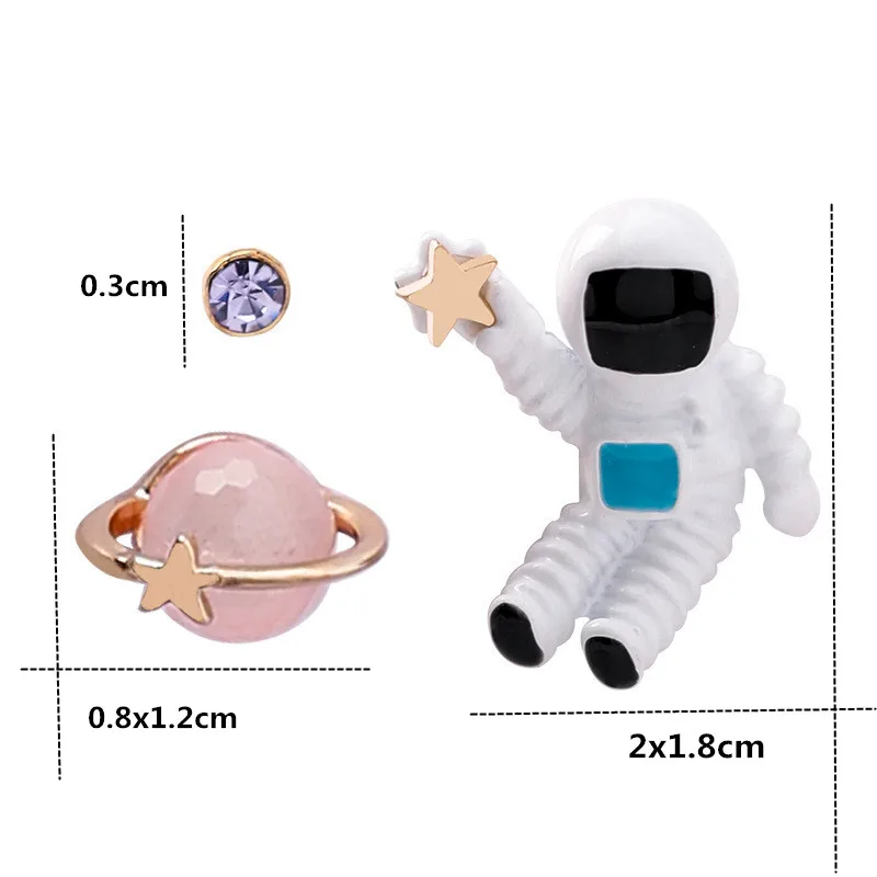 Комбинация маленькие серьги-гвоздики чистый красный серьги планета Вселенной астронавт женские серьги-гвоздики с популярные серьги-гвоздики для женщин