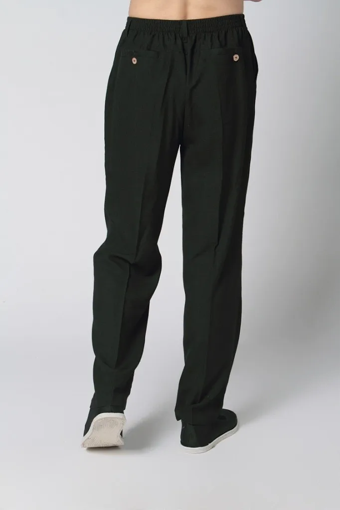 Лидер продаж Черный Для Мужчин's хлопковые льняные брюки для девочек Китайская традиционная ушу брюки размеры s и m ale кунг-фу брюки Размеры s m L XL XXL XXXL P001