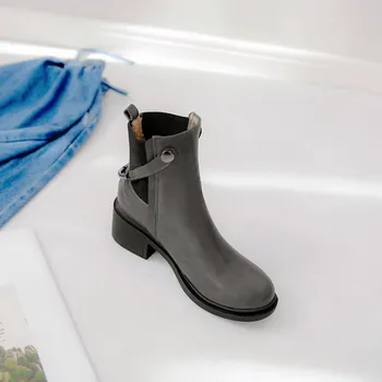 

Big Size 9 10 11 12 boots women shoes ankle boots for women ladies boots shoes woman winter Solid color round head sleeve