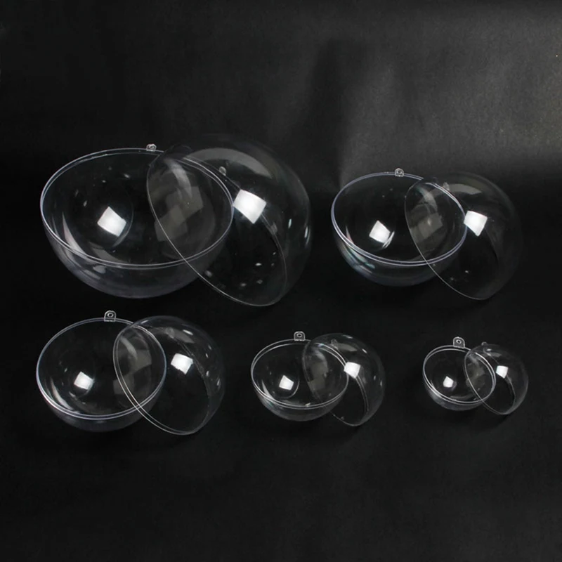 

4/6/8cm Transparent Open Plastic Christmas Tress Decorations Ball Clear Bauble Ornament Gift Present Box Decoration