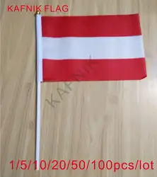 KAFNIK/10/20/50/100 шт. Австрии ткань флаги 14*21 см с Пластик ручной ручные, бесплатная доставка