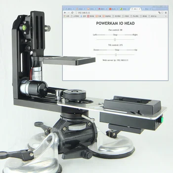 

Network motorized pan tilt head with control box and WIFI module controlled from web browser in local network for DSLR,GH4