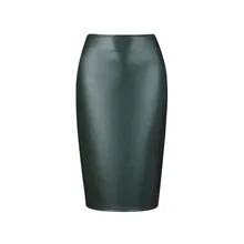Сексуальные женские юбки-карандаш средней длины из искусственной кожи Pu с завышенной талией XXL офисные облегающие короткие юбки-пачки для девушек Saia