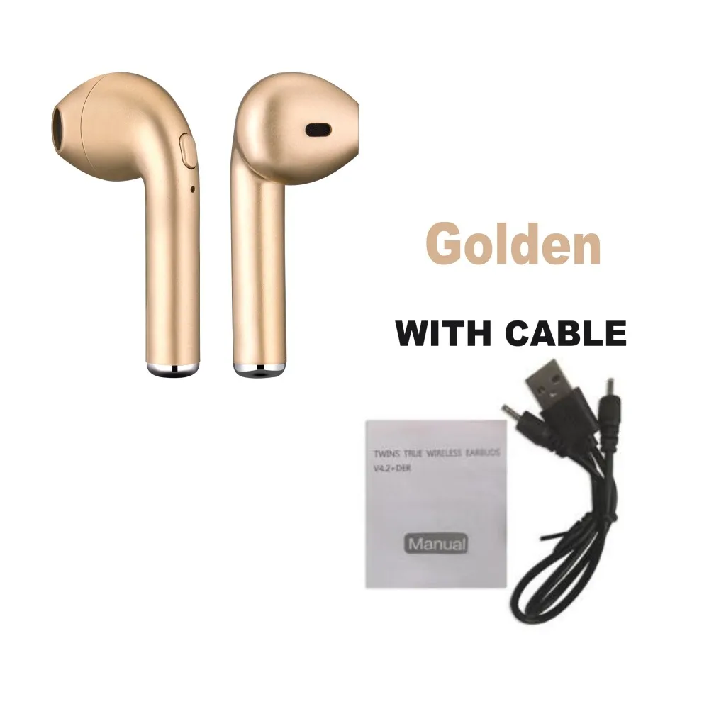 In-ear I7 i7s tws wireless Bluetooth Earphone Earbuds Headset earphones With Mic For apple xiaomi huawei phones with cables