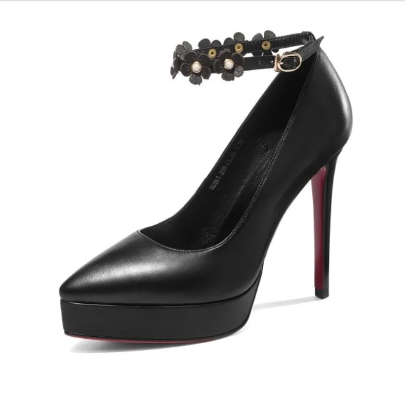 

2019 spring and autumn new super high-heeled single-toe pointed word with versatile women's shoes black ljj 0324