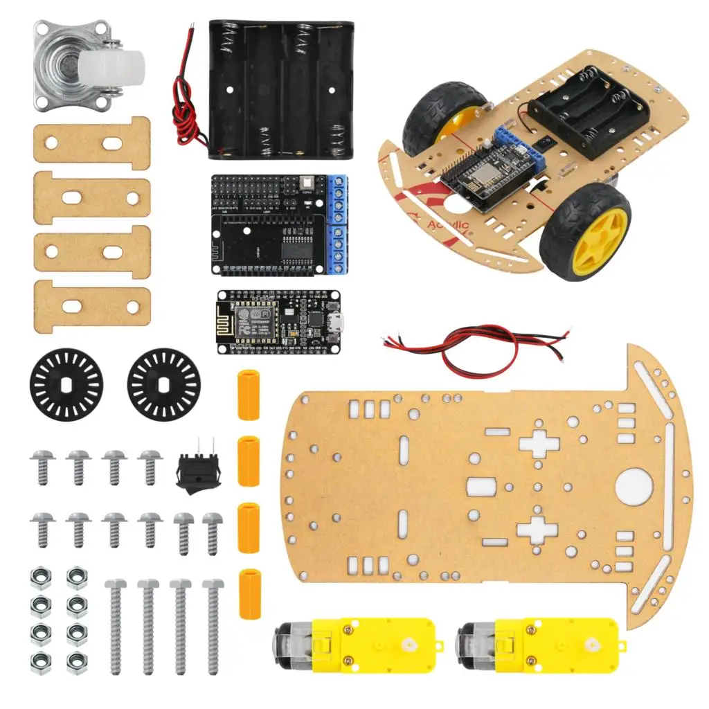 

Smart Robot Car Chassis Kit Speed Encoder Battery Box 2WD with ESP-12 for Arduino