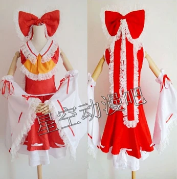 

Free Shipping Touhou Project Reimu Hakurei Cosplay Costume Japan Anime Halloween Women Lolita COS Costumes