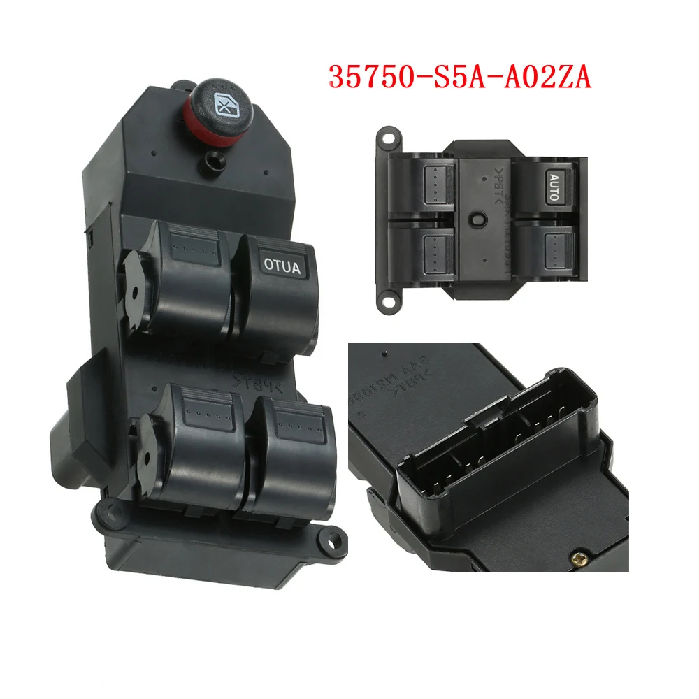 

335750-S5A-A02ZA Front Master Power Window Switch Driver Side Left For Cr-V Civic 4 Door Car Windows Switch 2001-2006