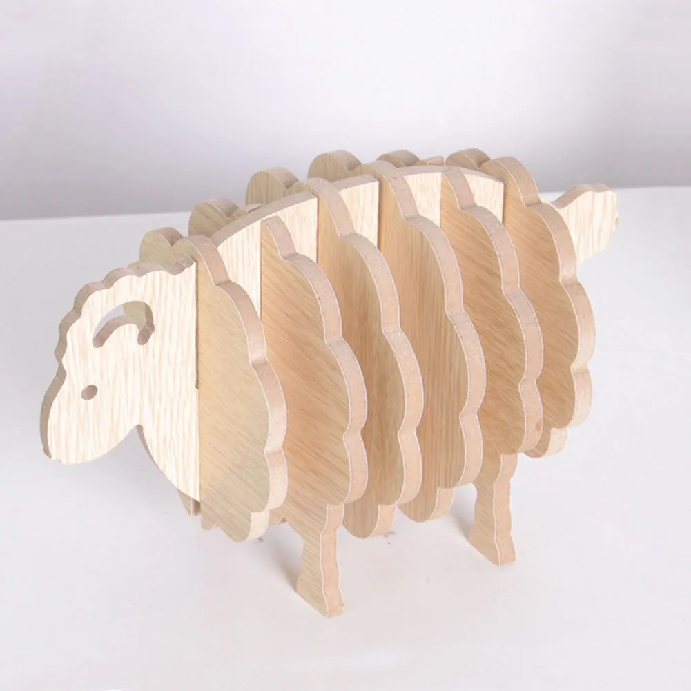 

7pcs/set Gadgets Table Pad Coasters Placemat Coffee Cup Mats Kitchen Accessories Wood Sheep High Quality