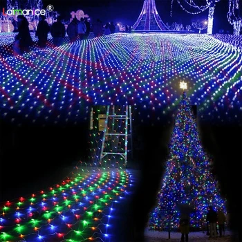

4 colours LED Net Christmas Lights 1.5x1.5M 3 x2M 6x4M 110V/220V US/EU Plug Waterproof Xmas LED Net Mesh Lights