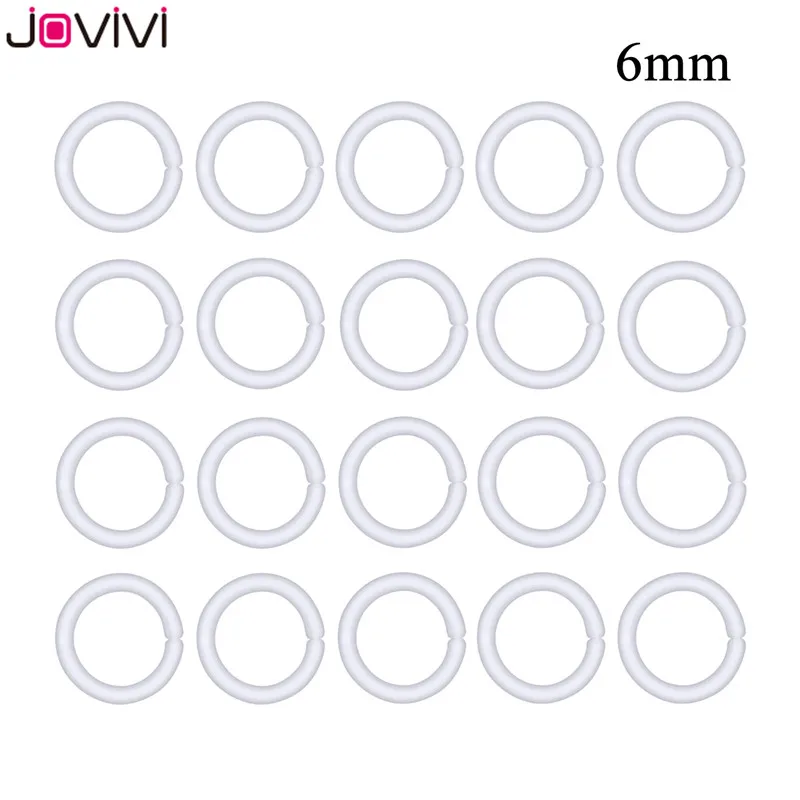 Jovivi 20 шт. 16 г гибкий акрил прозрачный перегородка кольца для носа фиксаторы Bioflex хряща Tragus серьги-спирали 6-12 мм внутренняя