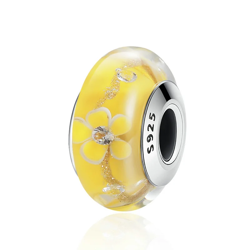 Высококачественный подлинный 925 стерлингового серебра 3 цвета цветок ослепительный фианит бисер кошачий глаз Pandora ювелирный браслет сделай сам SCZ052 - Цвет: SCZ052