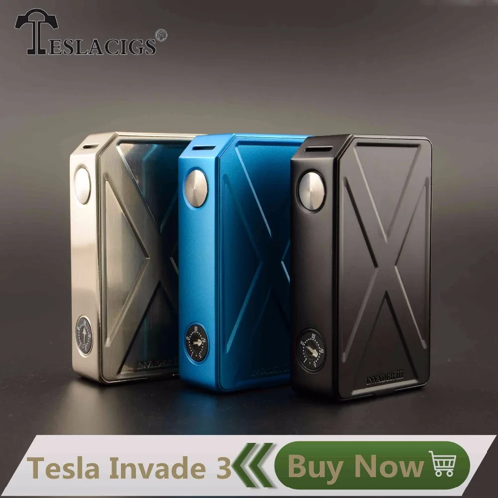 

Original Tesla Invader 3 III Box Mod 240W for 510 Thread RDA RTA Tank Electronic Cigarette Vaporizer Mechanical Mod