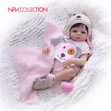 NPK Boneca Reborn розовая собака полностью силиконовая виниловая кукла bdoy Reborn Baby Doll игрушки Реалистичные для детей на день рождения Рождественский подарок игрушка для ванны водонепроницаемая