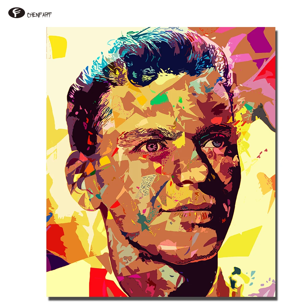 Chenfart Modern Canvas Oil Painting Abstract Frank Sinatra Art