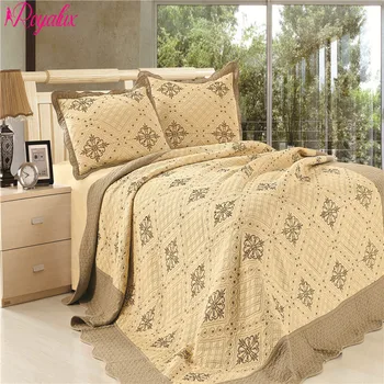 

Brand "Royalux" Europe High Quality 230*250CM Quilted Bedspread With Pillowcases On The Bed Warm Blanket With Pillowcases