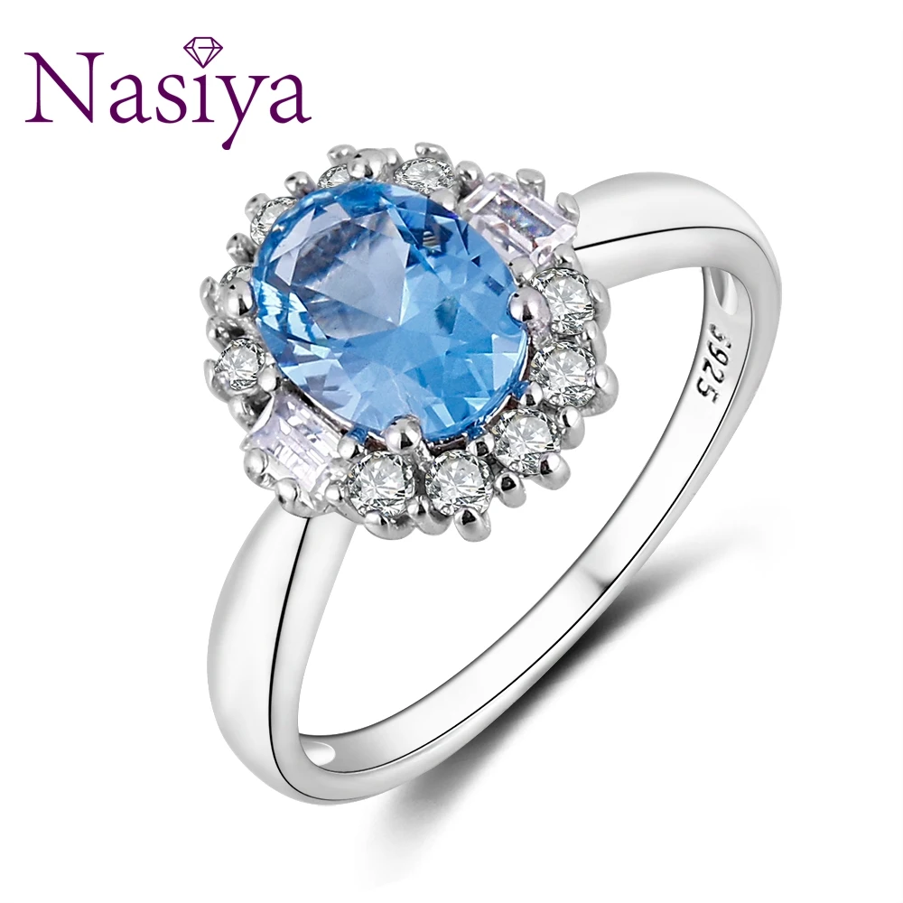 

Top Brand Fashion 925 Sterling Silver Ring With High Quality Oval Topaz Gemstone Fine Jewelry Party Rings Anniversary Gift