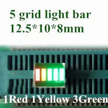 5-сеточный цифровой сегментный светодиодный светильник 5 плоских трубок 12,5x10 мм 1 красный 1 желтый 3 Зеленый светильник десять плоских трубок