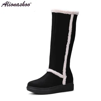 

Alionashoo Brand boots Women shoes Winter Boots 2018 Warm Wool Winter Snow Boots Faux Suede Shoes Woman Boots shoes size 34-43
