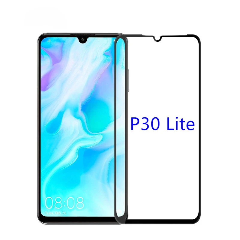Для Huawei P30 Lite Защита экрана для закаленное стекло 9H полное покрытие защитная
