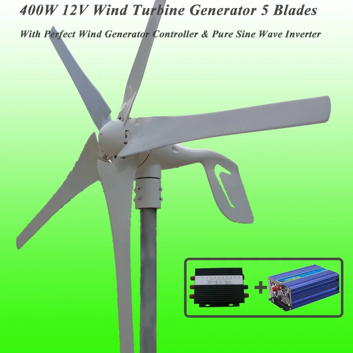 Большая скидка 5 лезвий 400 Вт 12 В ветряной турбины генератор с идеальным контроллер ветрогенератора и 600 Вт Чистая синусоида Инвертор