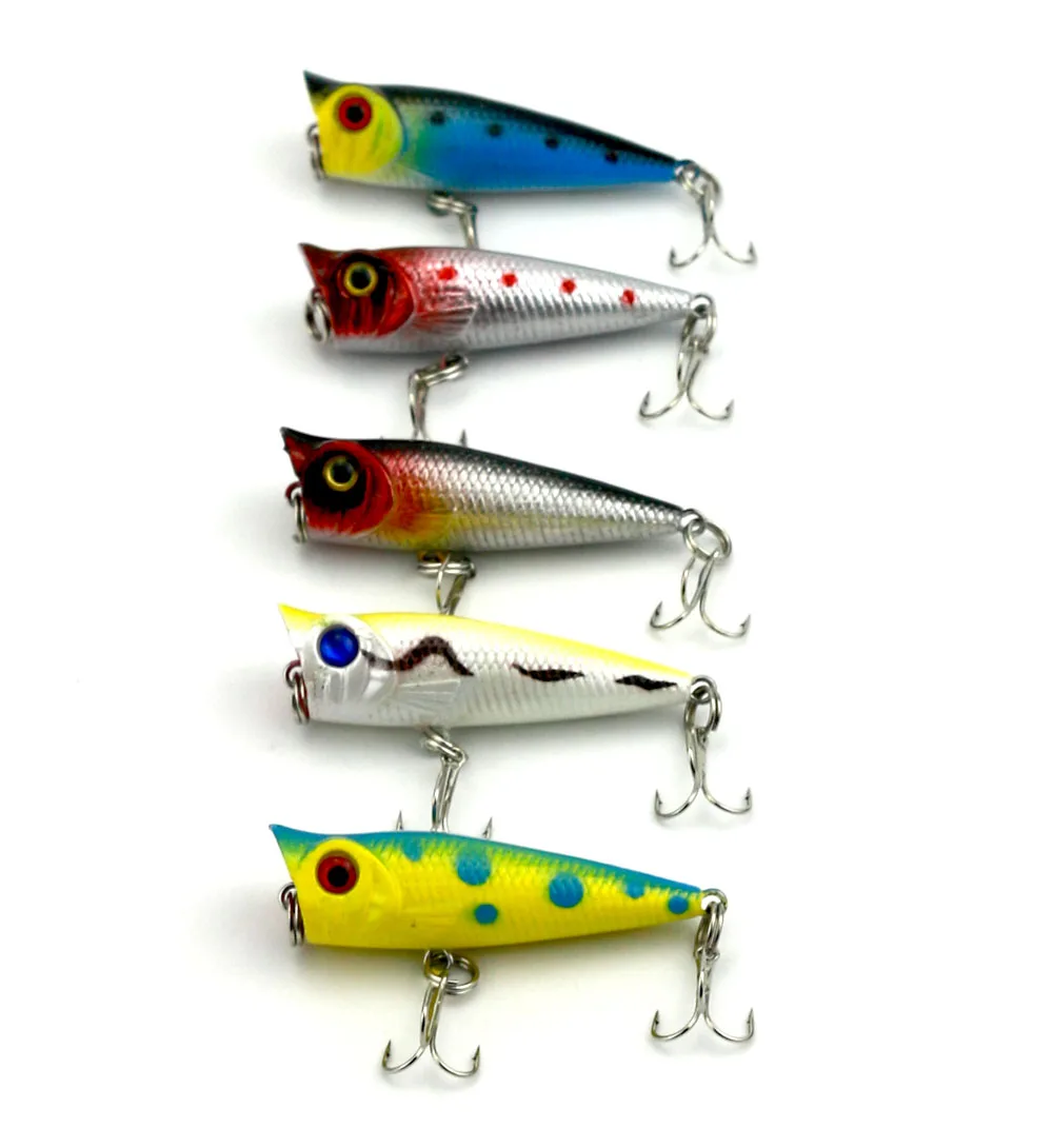 

5cm 4.9g 8# hooks floating Popper Fishing Wobblers Top Water Fishing Lure