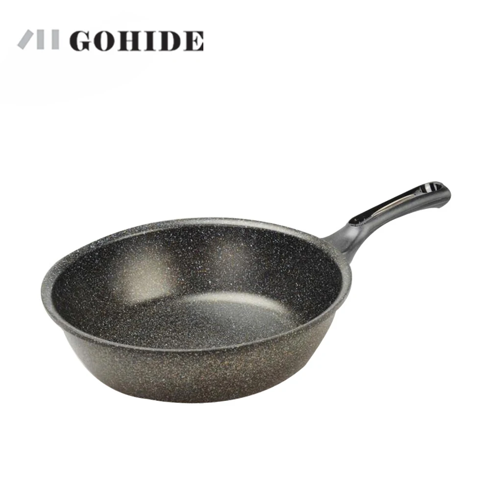

JUH Gohide Korean Style 1pcs Wok Cookware Smokeless Big Frying Pan Cooking Pot Stone Coating Non-Stick Wok Without Pot Cover