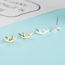 12 пар/партия Рога лося, серьги со шпилькой, для Для женщин Золотой цветная серьга модные рога уши ювелирные изделия аксессуары Сережки для девочек Подарки