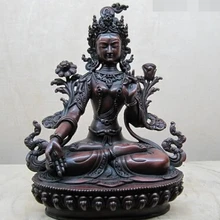 Bi003190 Pure purple Красный Бронзовый изысканные Резные Белая Тара Кван-Инь Статуя Будды