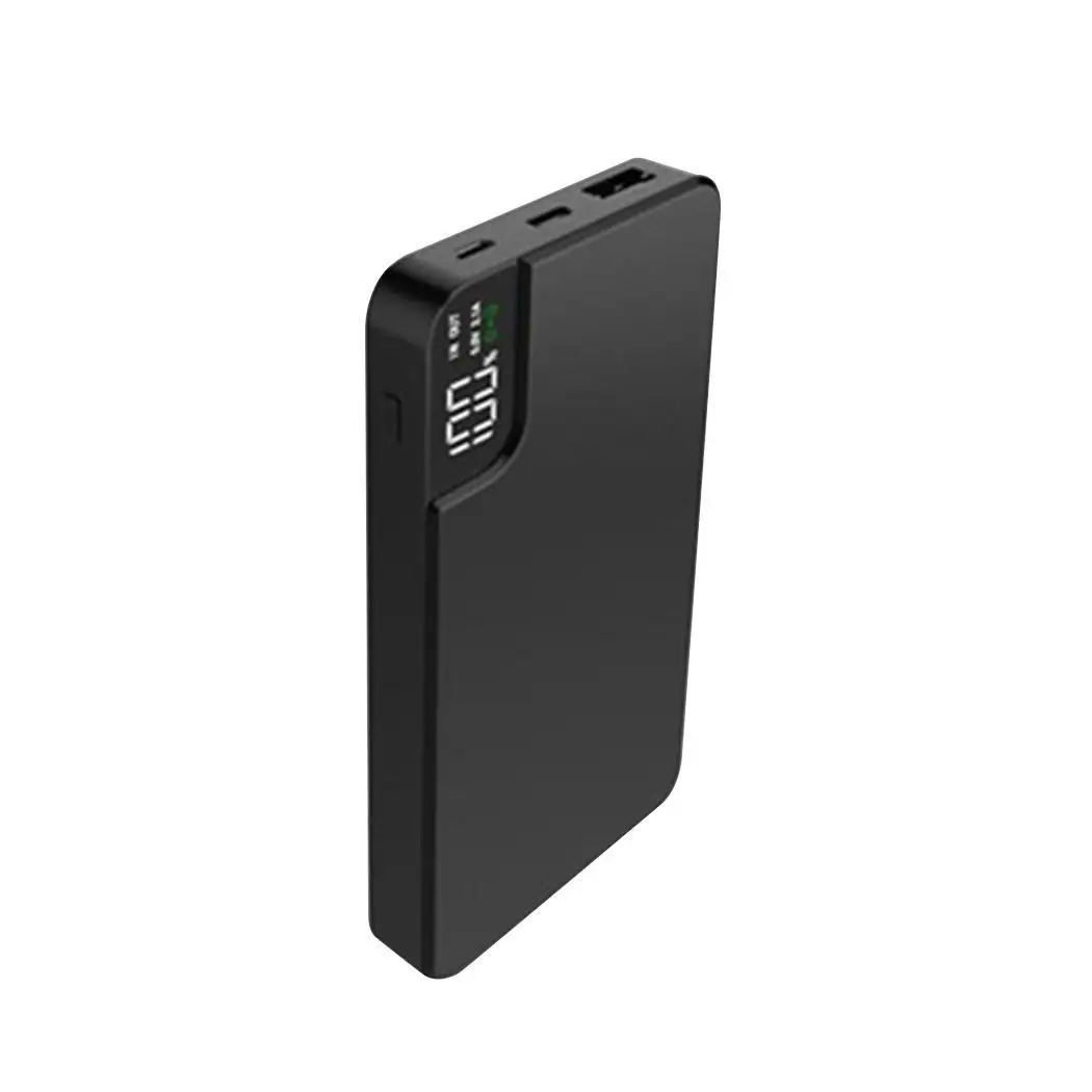 QI Беспроводное зарядное устройство 10000 мАч, Дополнительный внешний аккумулятор для iPhone, samsung, внешний аккумулятор с двумя usb зарядками, внешний аккумулятор, держатель для телефона - Цвет: black