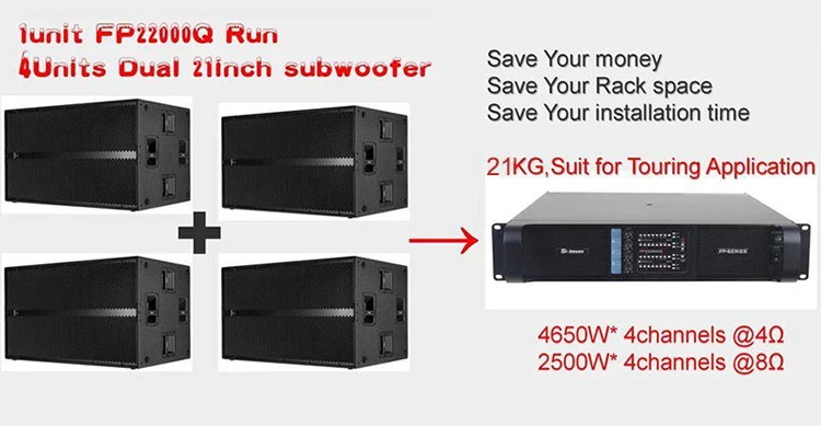 Завод усилитель FP22000Q 4 канала усилителя мощности pa 10000 Вт усилитель мощности для 21-дюймовый динамик