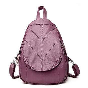 

Preppy Style Leather School Backpack Bag For College Simple Design Girls Casual Daypacks Mochila Women Bags