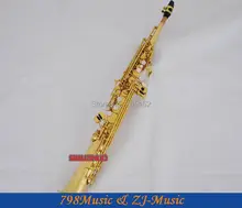Gold Lacquer Straight Soprano saxophone Bb key to High F key and G Key