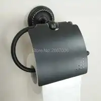 Free Shipping Vintage Black Brass Toilet Paper Roll Holder Bathroom Wall Mounted Rack toilet paper holder Copper Material ZR2320