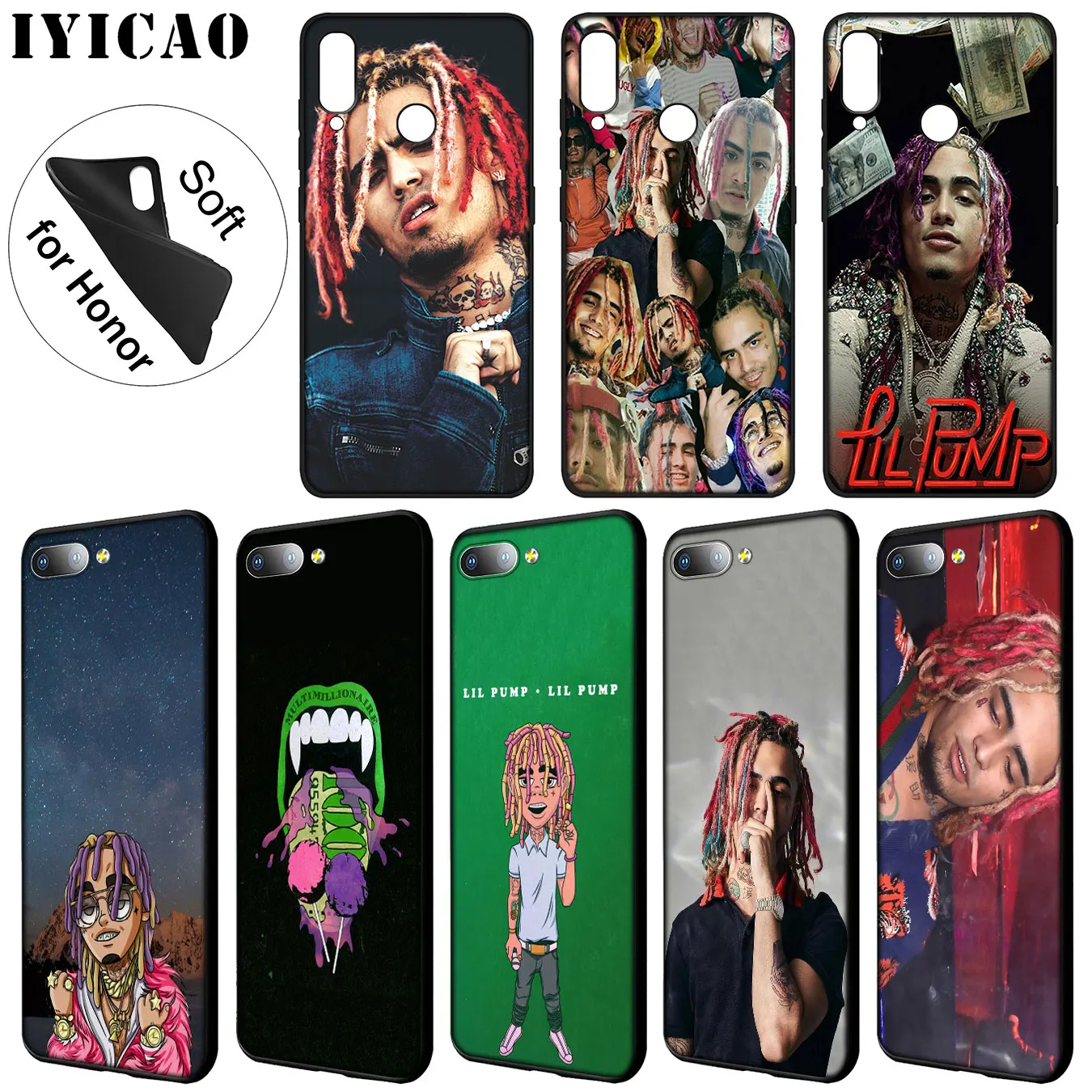 IYICAO Lil Pump Мягкий силиконовый чехол для телефона Huawei Y9 Y7 Y6 Prime 2019 черный Honor 20 8C 8X 8 9 9X