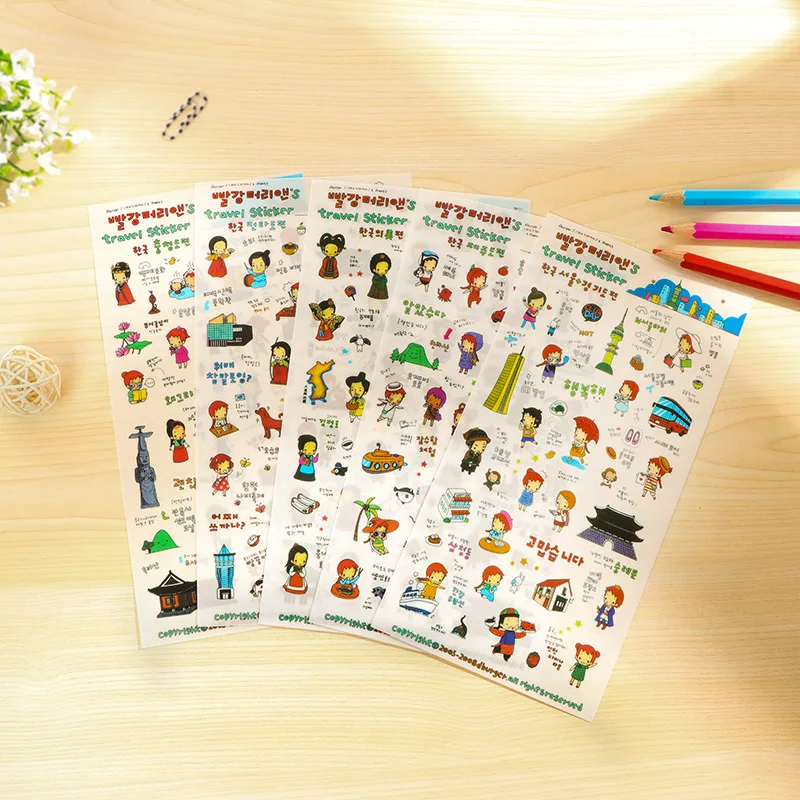 

6 Sheet/set Cute Kawaii Cartoon Annie Travel Sticker PVC Stickers Diary Sticker Scrapbook Decoration Stationery Stickers