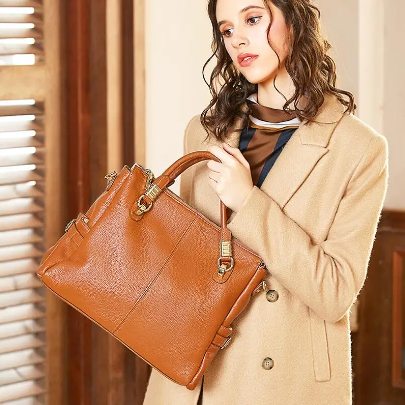 FoxTail & Lily dámské měkké hovězí kůže pravá kožená taška přes rameno vysoce kvalitní luxusní kabelky dámské tašky Designer Crossbody tašky