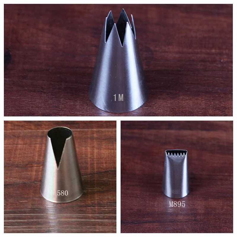 580,1M,M895 Large 304 Stainless Steel Decorating Tip Cake Nozzle Cake