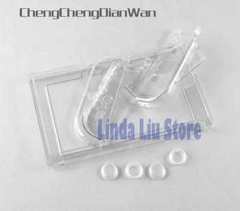 

ChengChengDianWan Hard Crystal Protective Case Cover Protector Clear Shockproof Shell for NS NX Switch + 4x Joystick Grips