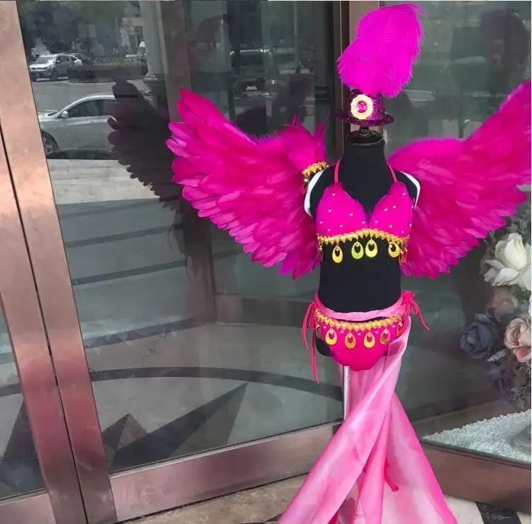 11 Цвет мода певица Танцы ПОКАЗАТЬ ДЕТЯМ день девушки Перо костюм крылья Перо крылья для детей