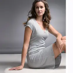 Модные Повседневное V воротник Рубашка с короткими рукавами Для женщин беременных платье Европа Америка Стиль платья для беременных серая