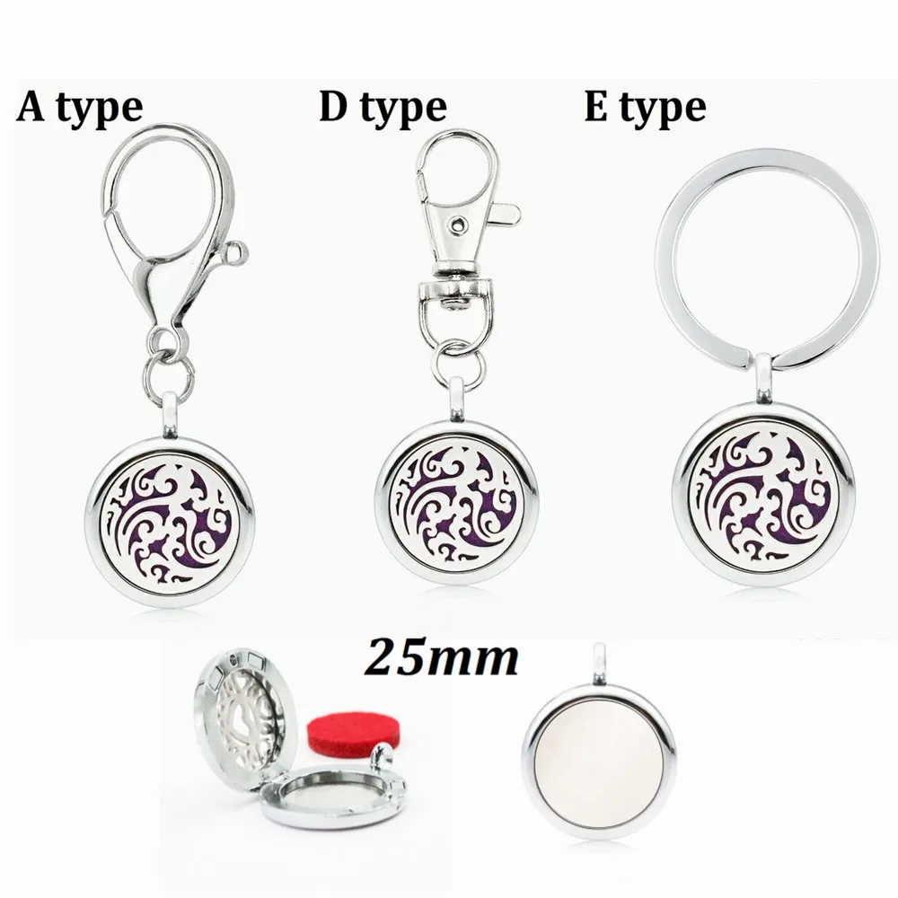 

25mm locket Key Chain Cloud Aroma Diffuser Lockets Lobster Clasp Perfume Locket Keychain With 5Pads fit DIY Jewelry pet collar