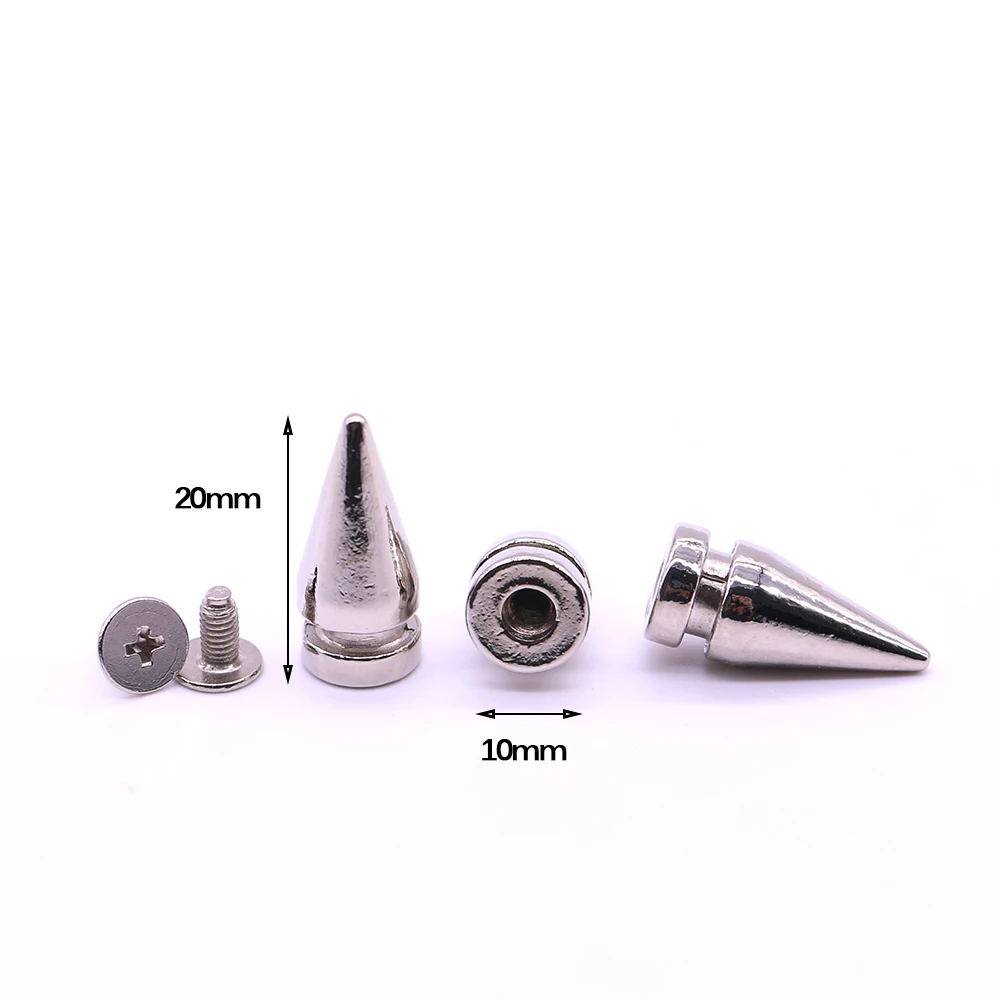 New 20sets/pack 10mm (Diameter), 20mm (Height)  rivet screw 3 Colors Six edge type Sharp rivet for leather B-31